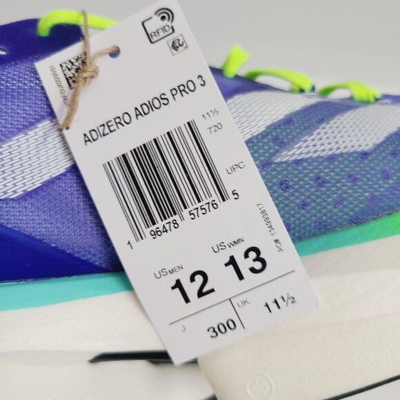NEW Adidas Adizero Adios Pro 3 Running Shoes ID3635 Size 12 Cobalt Blue